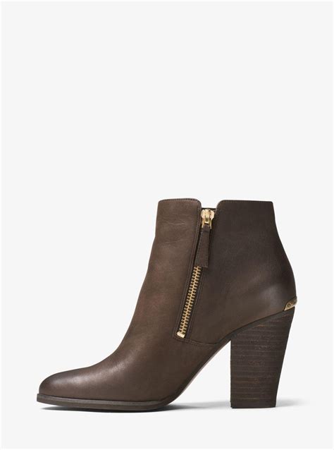 michael kors denver leather ankle boot|Michael Kors high heel boots.